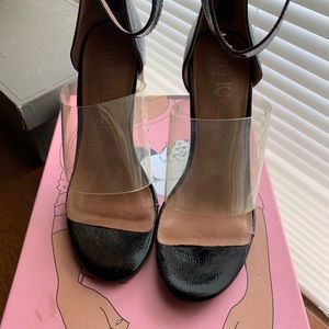 Not-There Jeffrey Campbell Black Patent Clear 9M